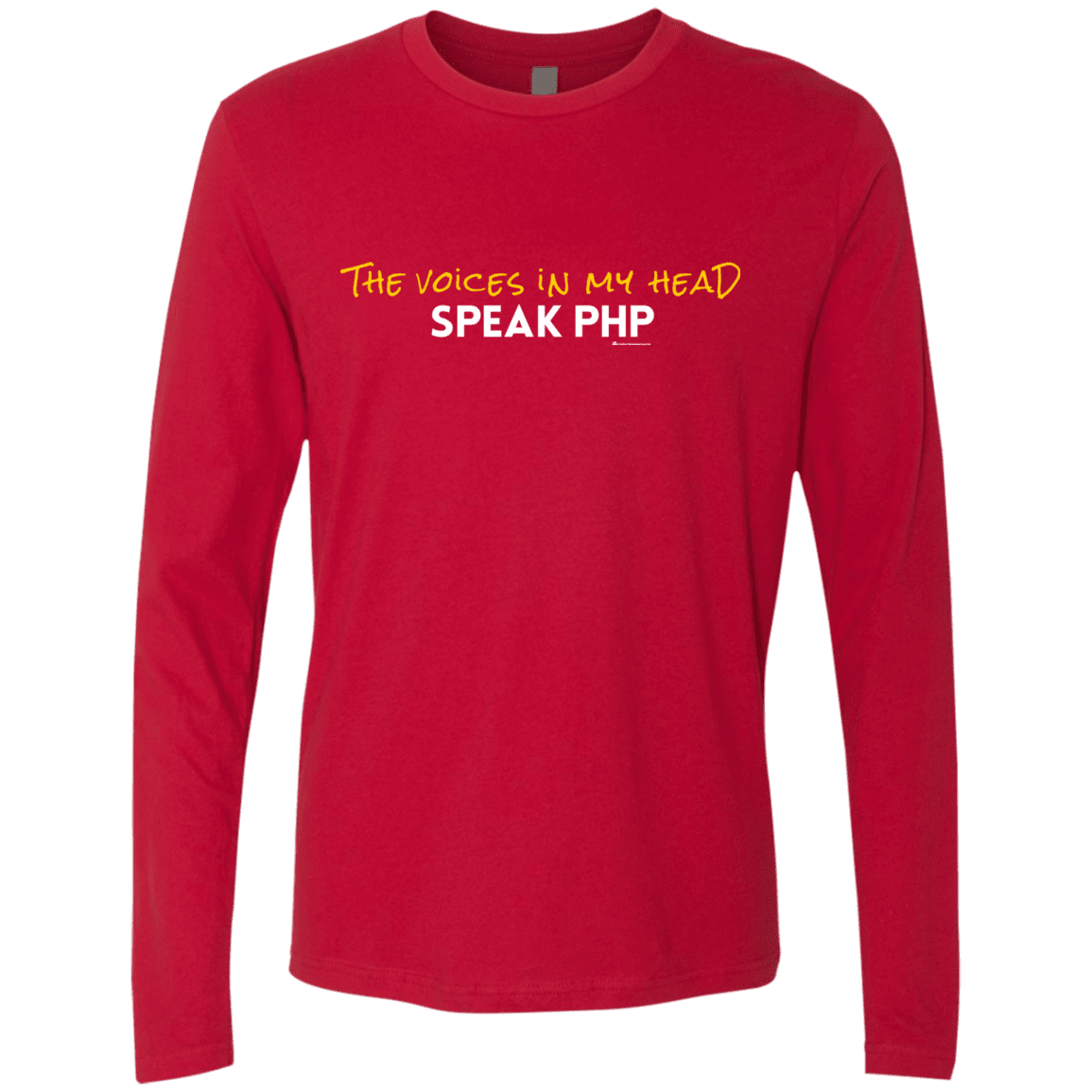 T-Shirts Red / Small The Voices In My Head Speak PHP Men's Premium Long Sleeve
