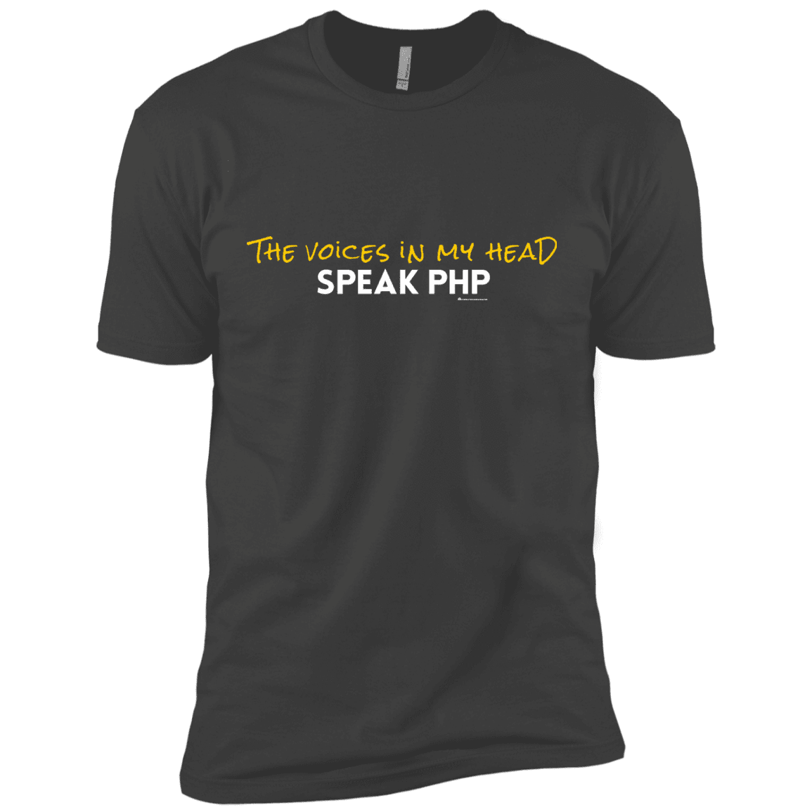 T-Shirts Heavy Metal / X-Small The Voices In My Head Speak PHP Men's Premium T-Shirt