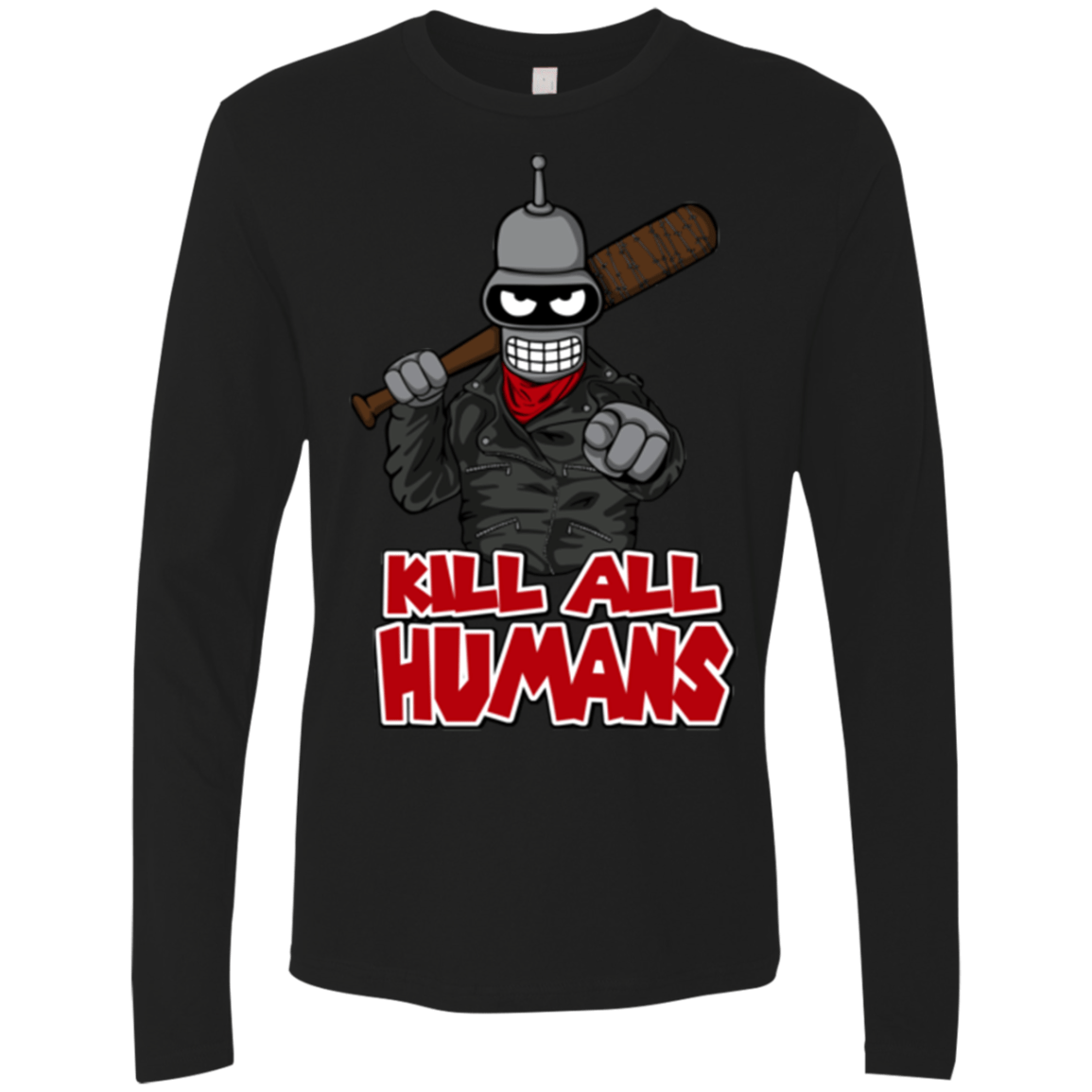 T-Shirts Black / Small The Walking Bot Men's Premium Long Sleeve