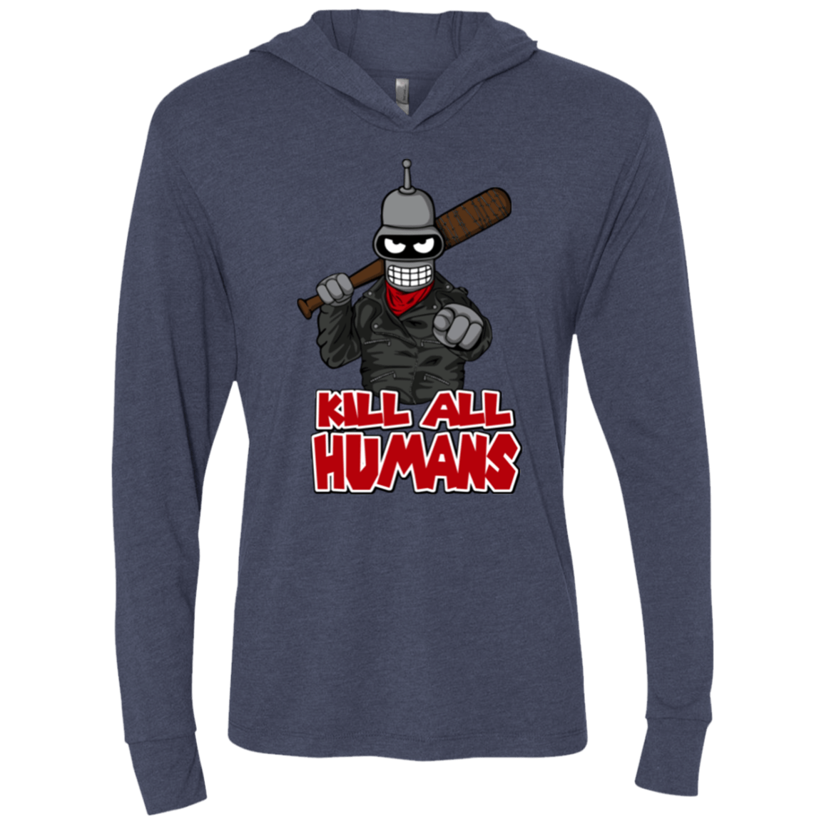 T-Shirts Vintage Navy / X-Small The Walking Bot Triblend Long Sleeve Hoodie Tee