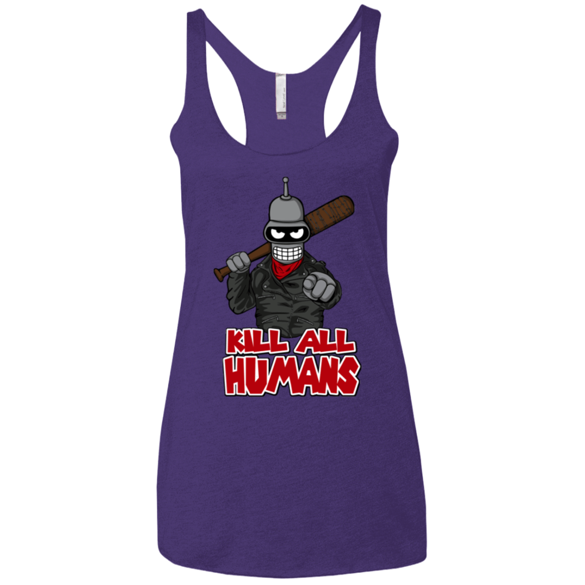 T-Shirts Purple / X-Small The Walking Bot Women's Triblend Racerback Tank