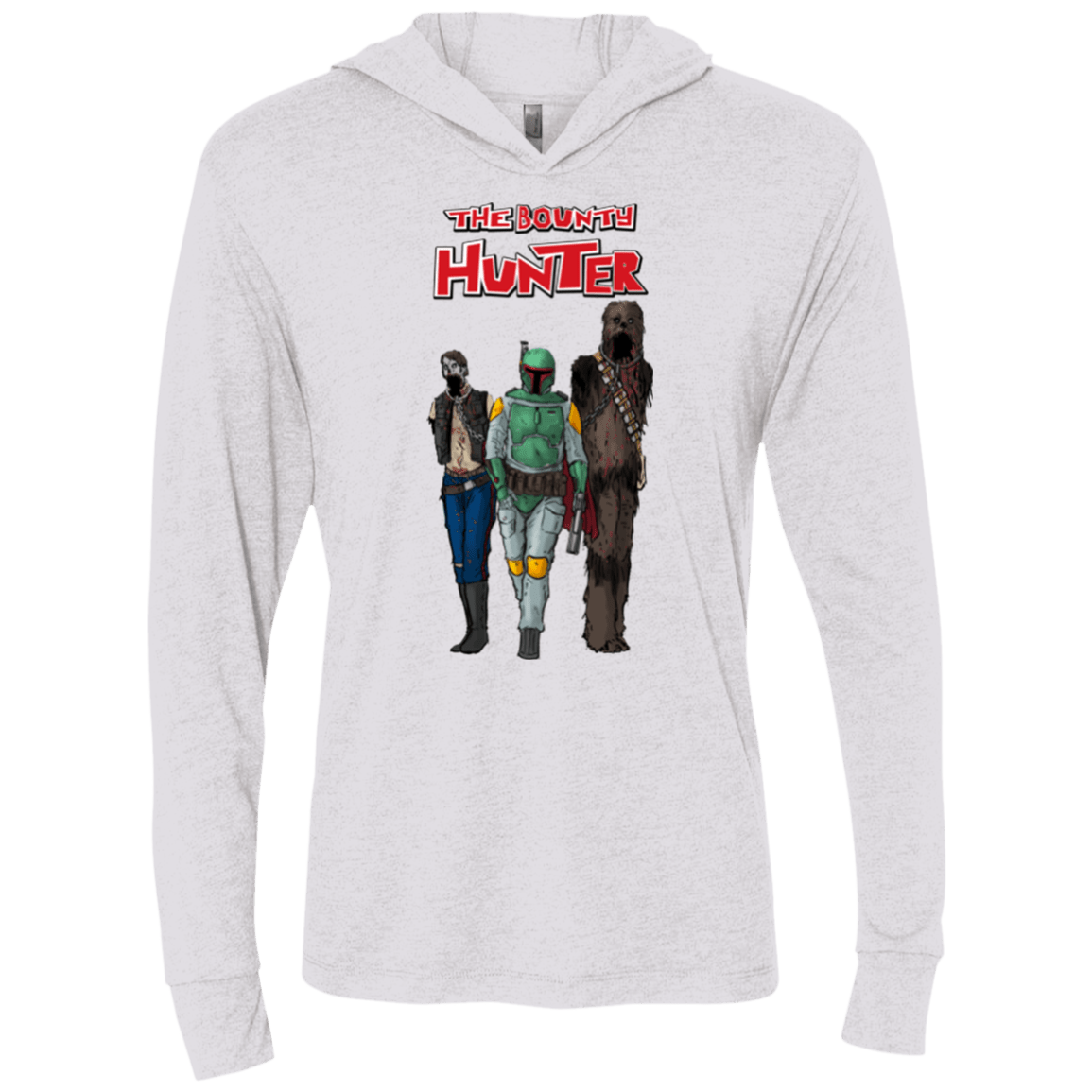 T-Shirts Heather White / X-Small The Walking Bounty Hunter Triblend Long Sleeve Hoodie Tee
