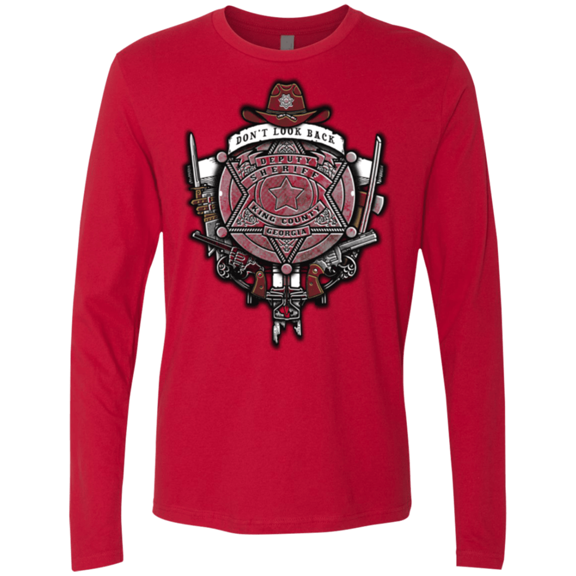 T-Shirts Red / Small The Walking Crest Men's Premium Long Sleeve