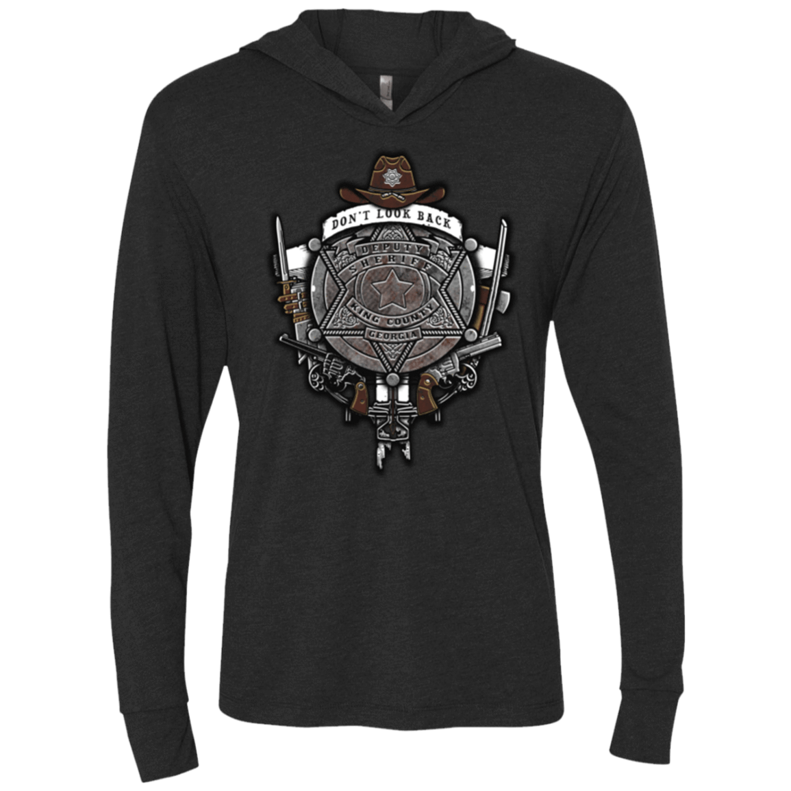 T-Shirts Vintage Black / X-Small The Walking Crest Triblend Long Sleeve Hoodie Tee