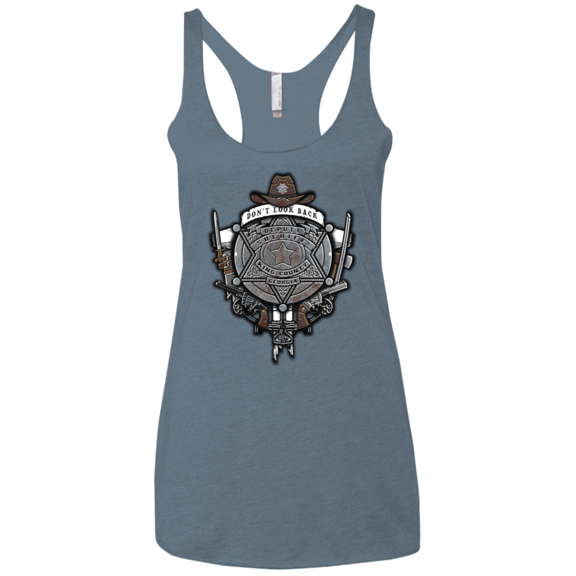 T-Shirts Indigo / X-Small The Walking Crest Women's Triblend Racerback Tank