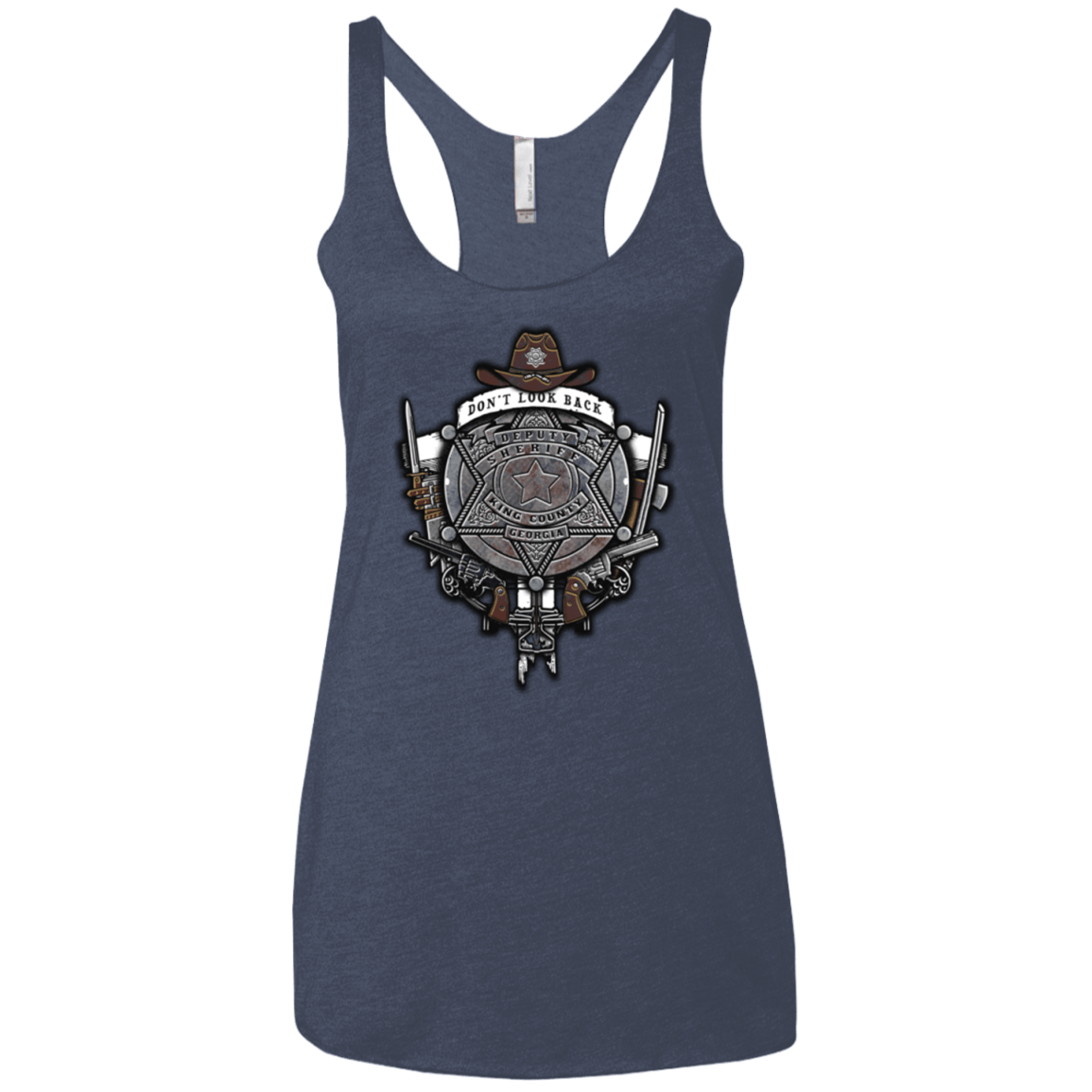T-Shirts Vintage Navy / X-Small The Walking Crest Women's Triblend Racerback Tank