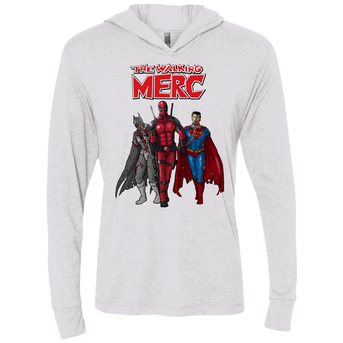 T-Shirts Heather White / X-Small The Walking Merc Triblend Long Sleeve Hoodie Tee