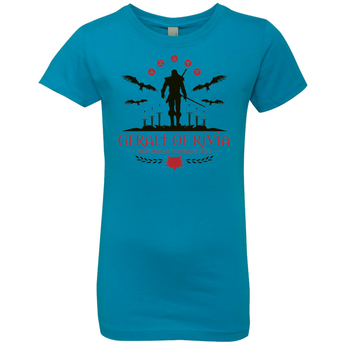 T-Shirts Turquoise / YXS The Witcher 3 Wild Hunt Girls Premium T-Shirt