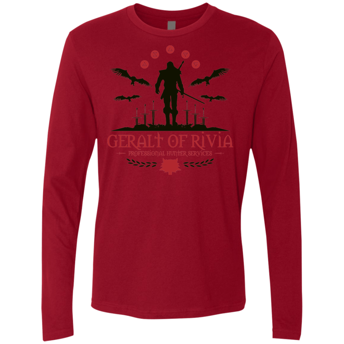 T-Shirts Cardinal / Small The Witcher 3 Wild Hunt Men's Premium Long Sleeve