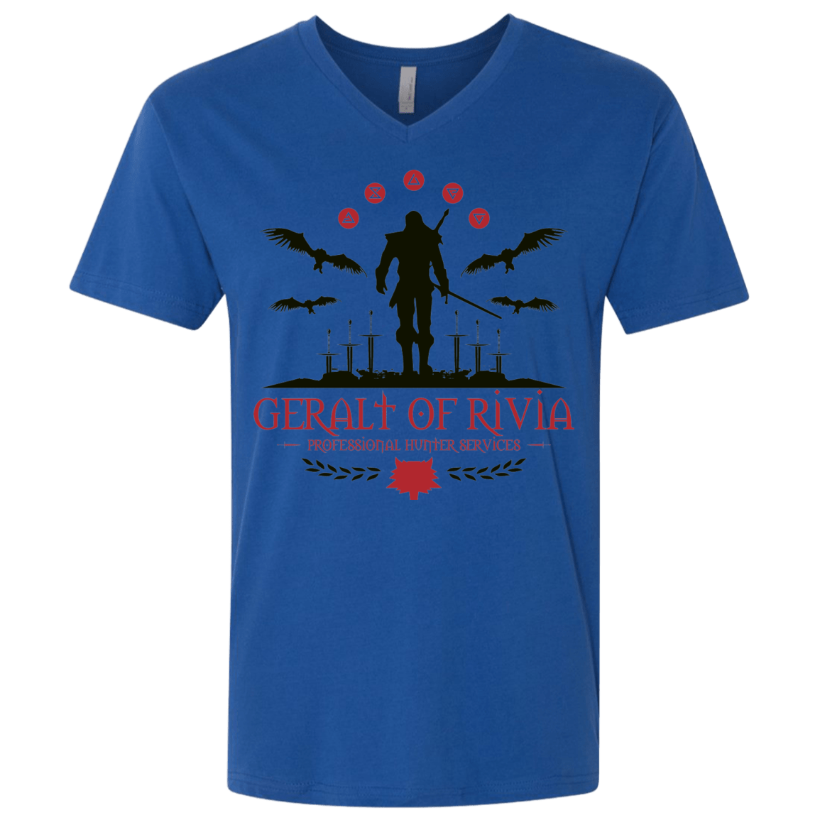 T-Shirts Royal / X-Small The Witcher 3 Wild Hunt Men's Premium V-Neck