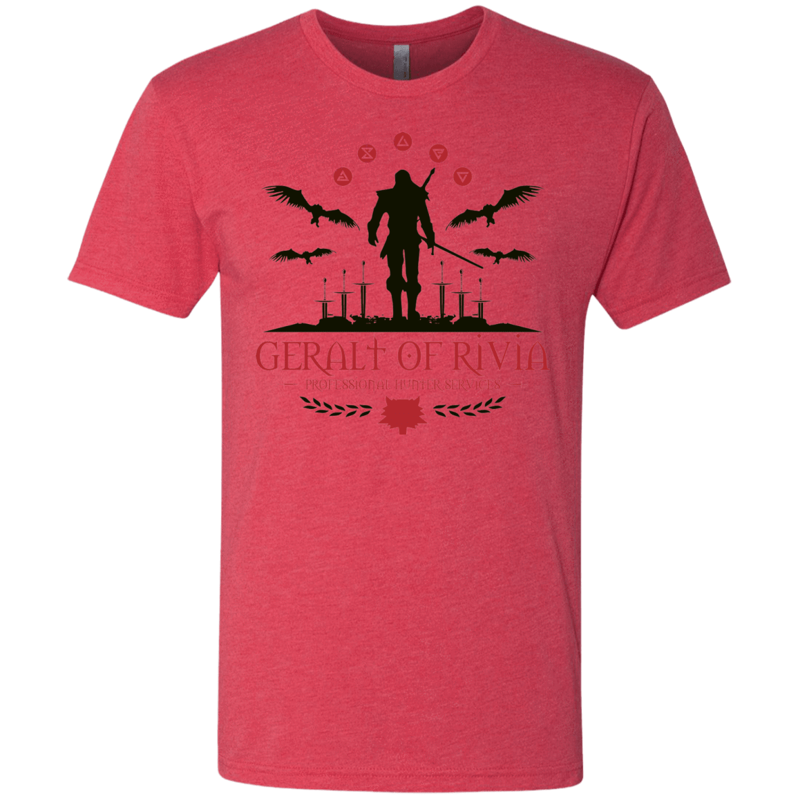 T-Shirts Vintage Red / Small The Witcher 3 Wild Hunt Men's Triblend T-Shirt