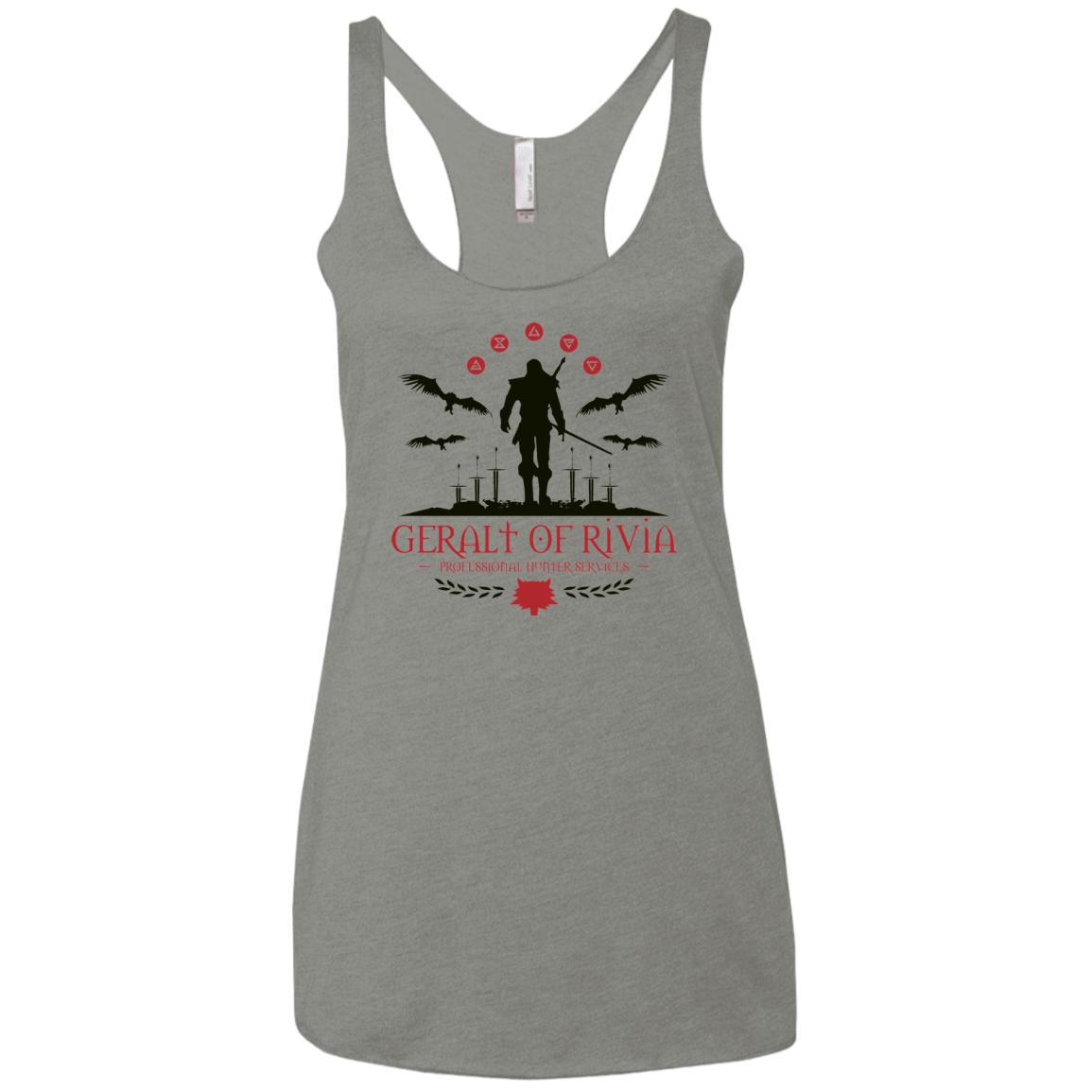 T-Shirts Venetian Grey / X-Small The Witcher 3 Wild Hunt Women's Triblend Racerback Tank