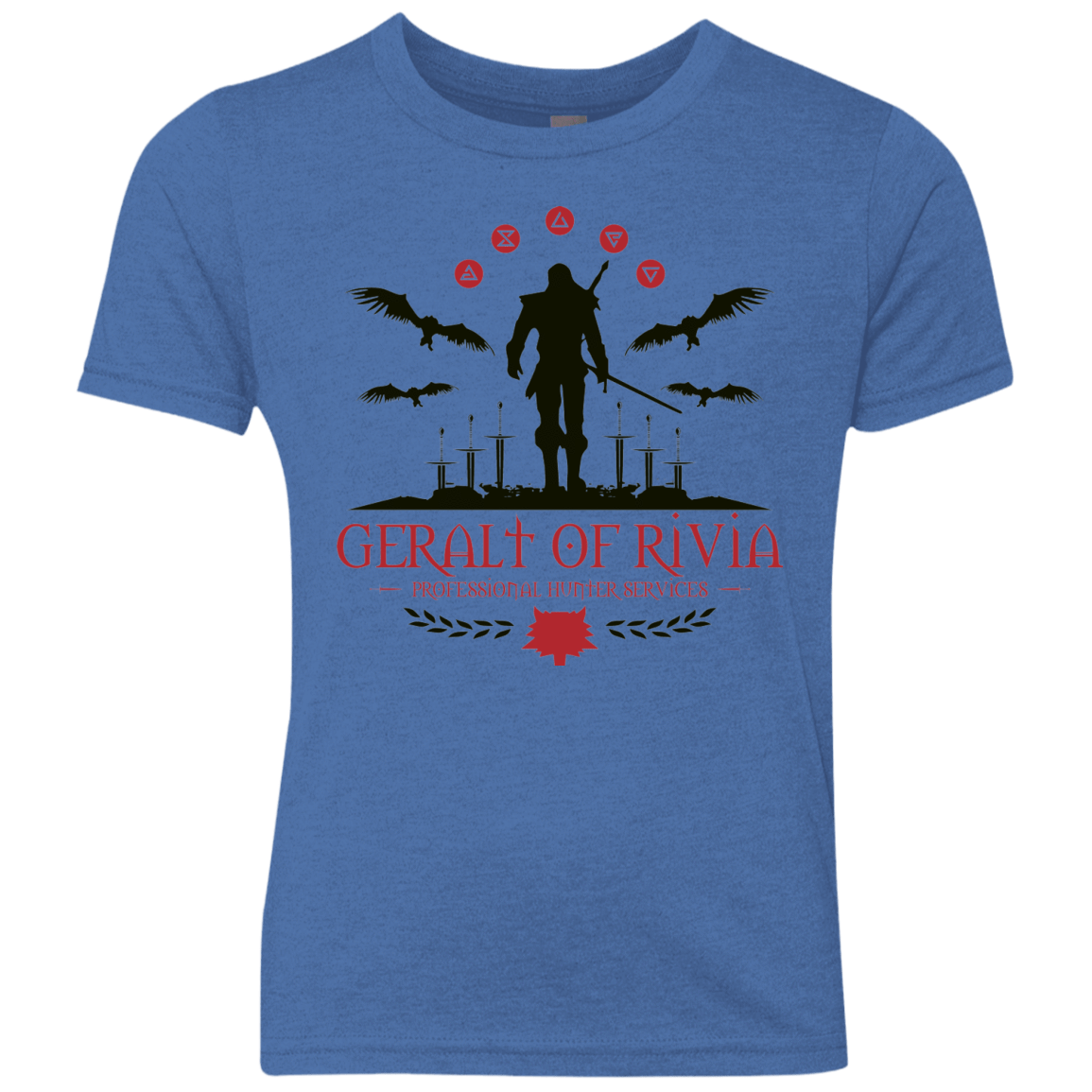 T-Shirts Vintage Royal / YXS The Witcher 3 Wild Hunt Youth Triblend T-Shirt