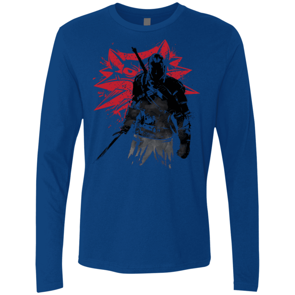 T-Shirts Royal / Small The witcher sumi-e Men's Premium Long Sleeve