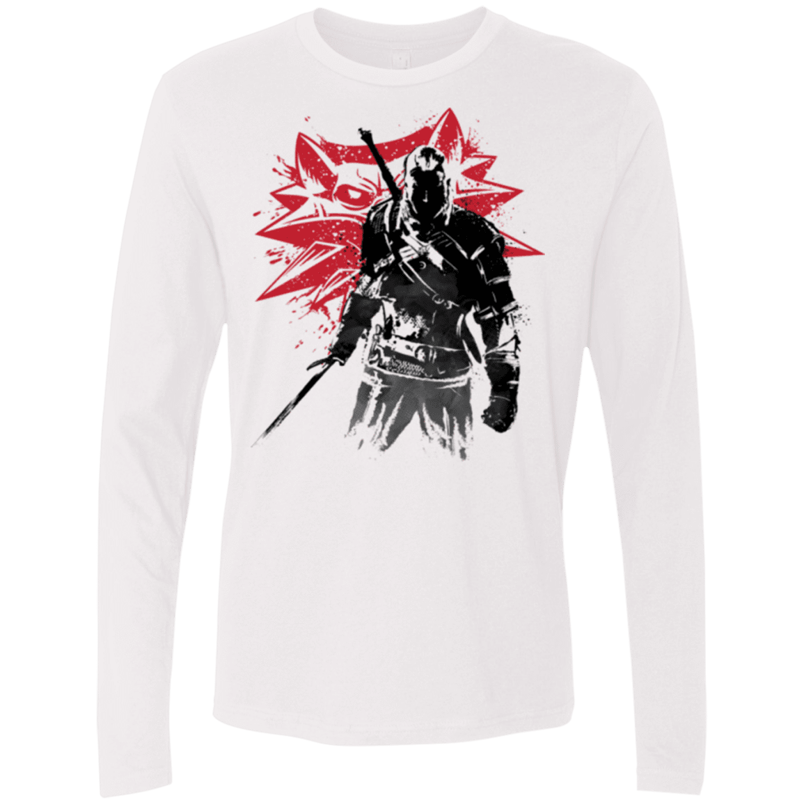 T-Shirts White / Small The witcher sumi-e Men's Premium Long Sleeve