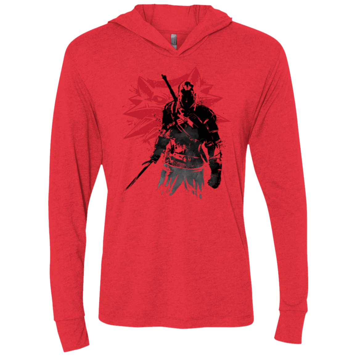T-Shirts Vintage Red / X-Small The witcher sumi-e Triblend Long Sleeve Hoodie Tee