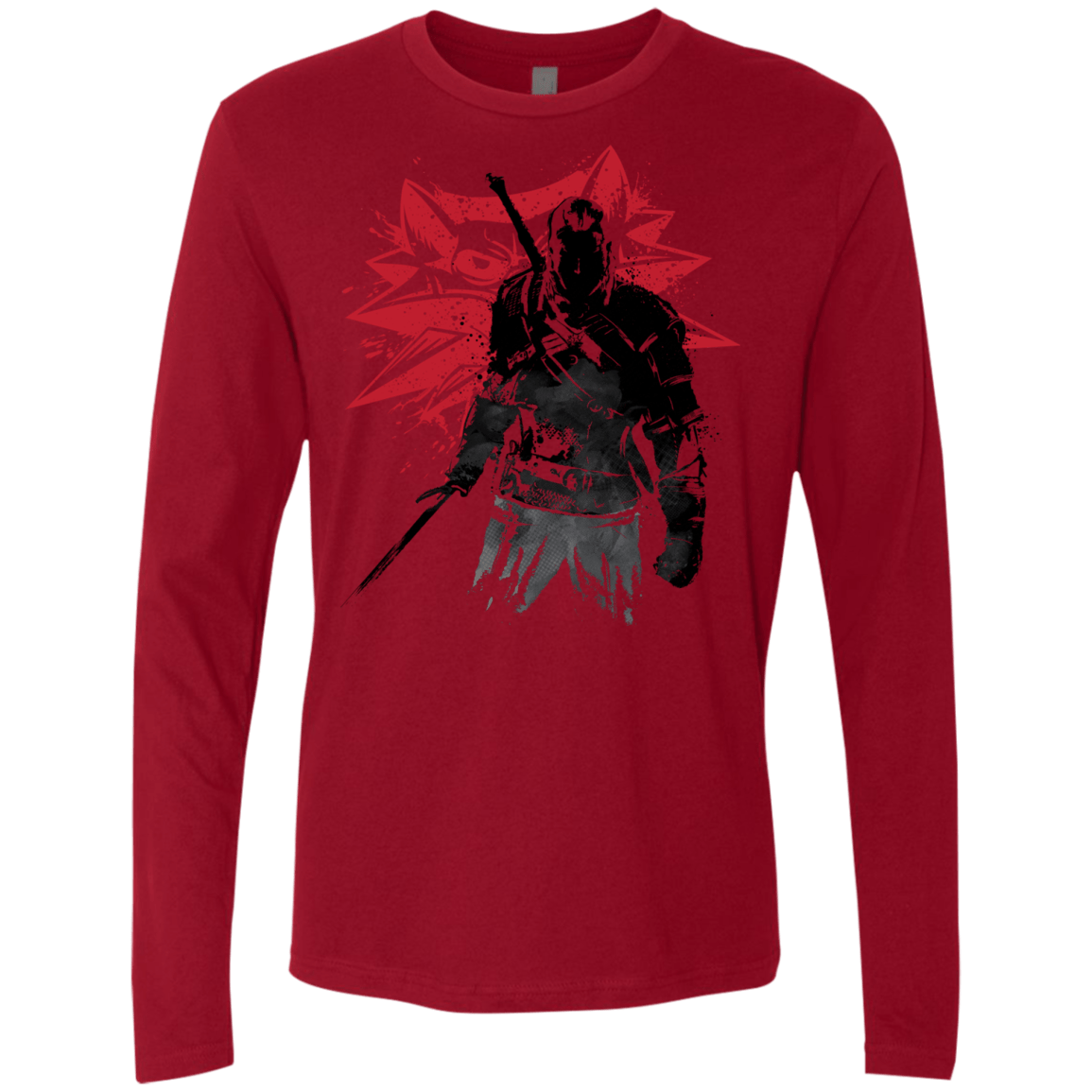 T-Shirts Cardinal / Small The Witcher Sumie Men's Premium Long Sleeve