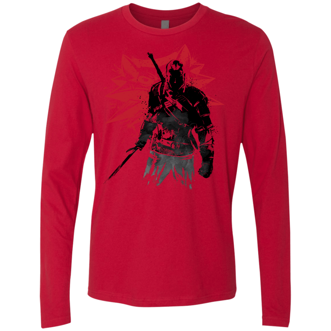 T-Shirts Red / Small The Witcher Sumie Men's Premium Long Sleeve
