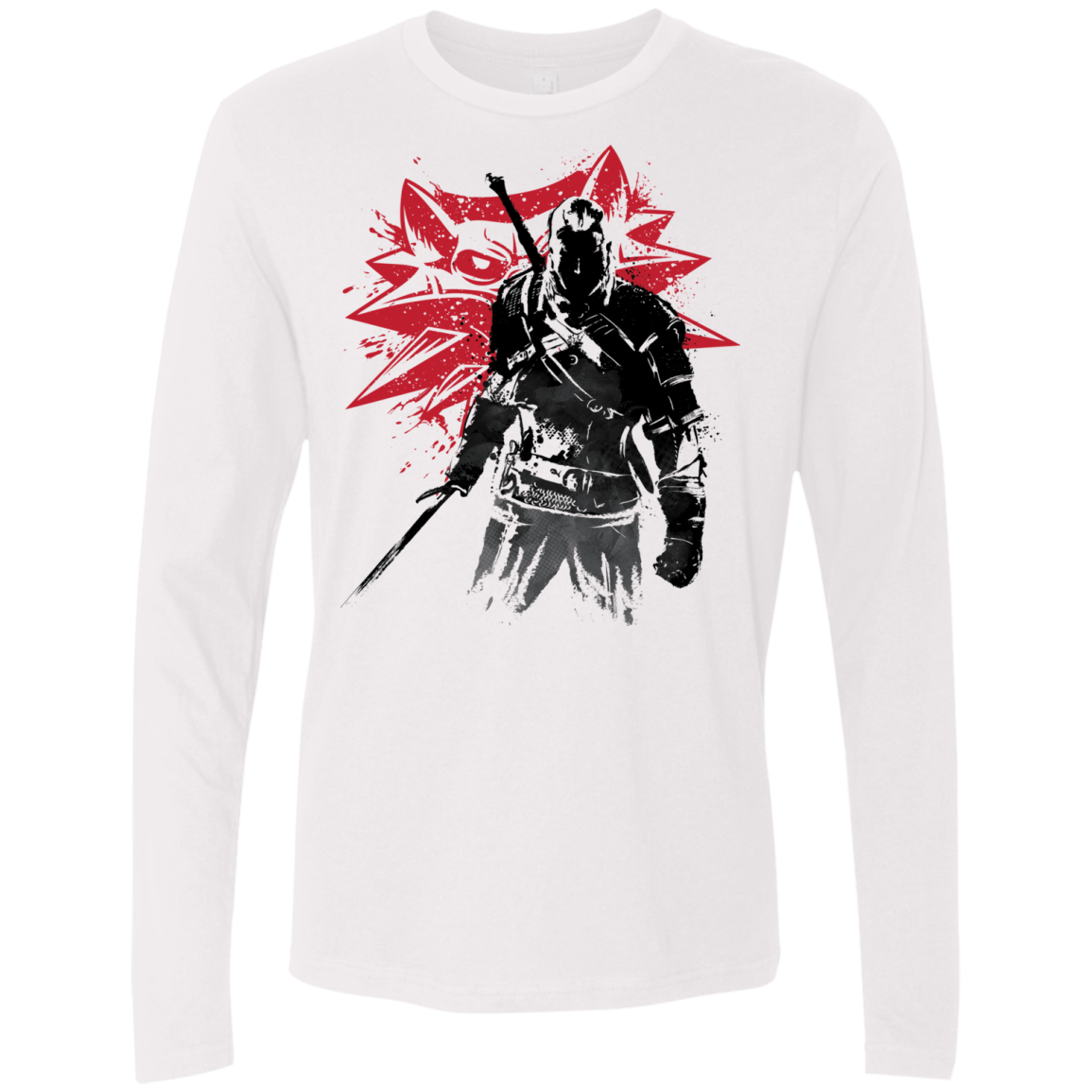 T-Shirts White / Small The Witcher Sumie Men's Premium Long Sleeve