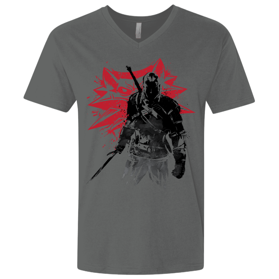 T-Shirts Heavy Metal / X-Small The Witcher Sumie Men's Premium V-Neck