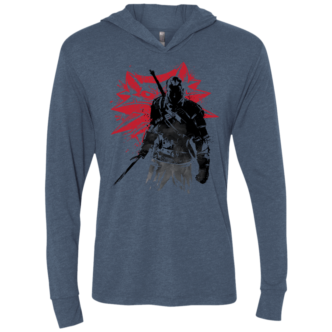 T-Shirts Indigo / X-Small The Witcher Sumie Triblend Long Sleeve Hoodie Tee