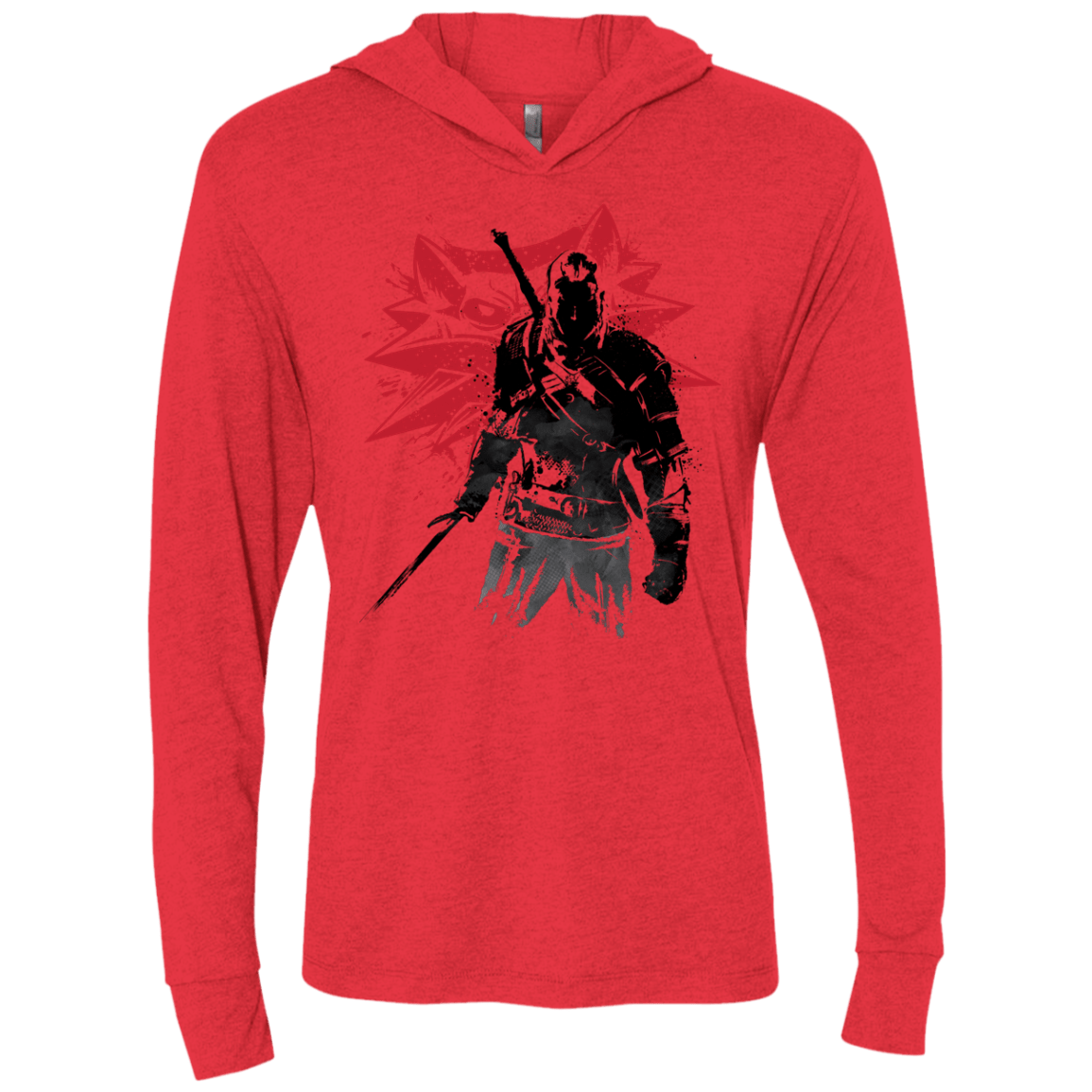 T-Shirts Vintage Red / X-Small The Witcher Sumie Triblend Long Sleeve Hoodie Tee