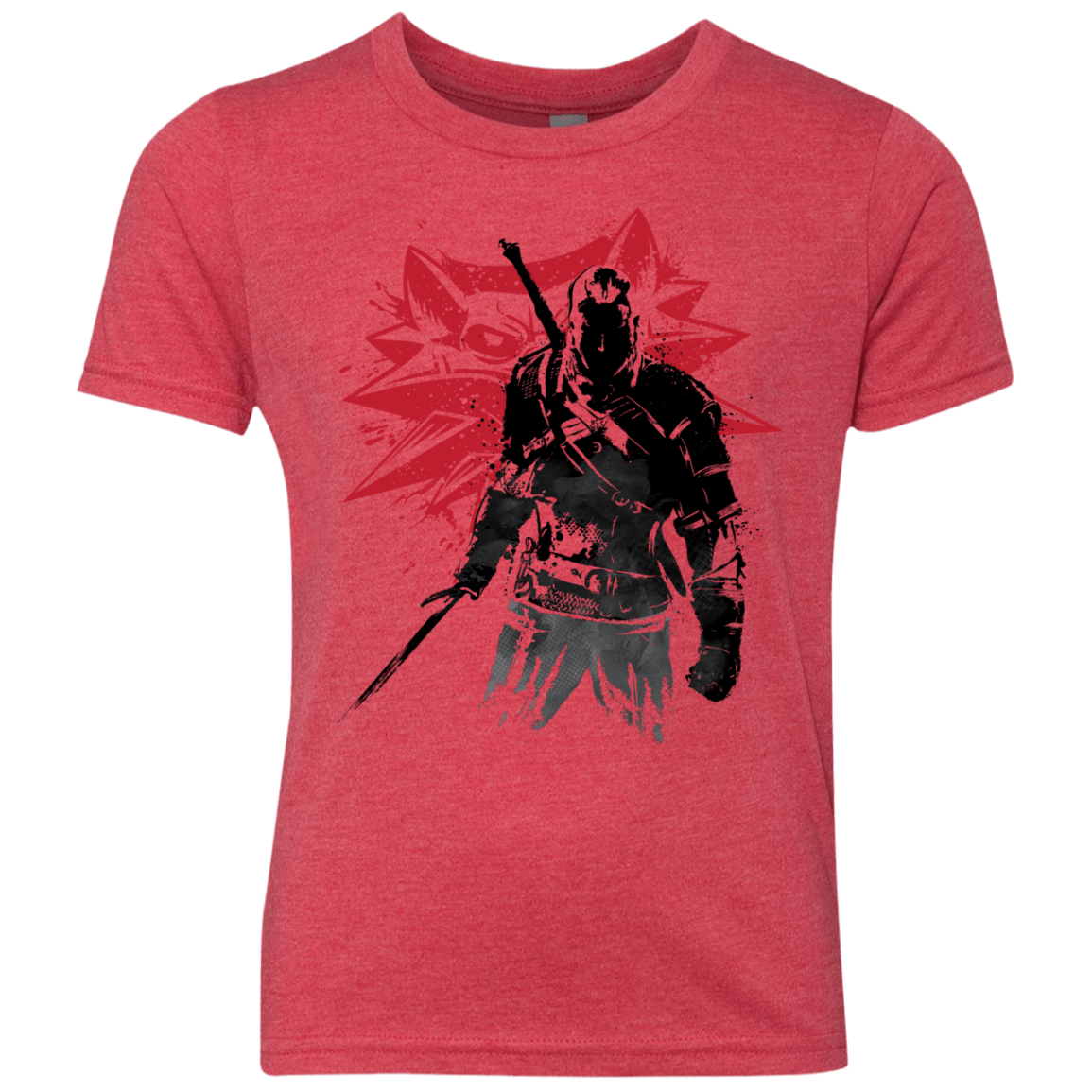 T-Shirts Vintage Red / YXS The Witcher Sumie Youth Triblend T-Shirt