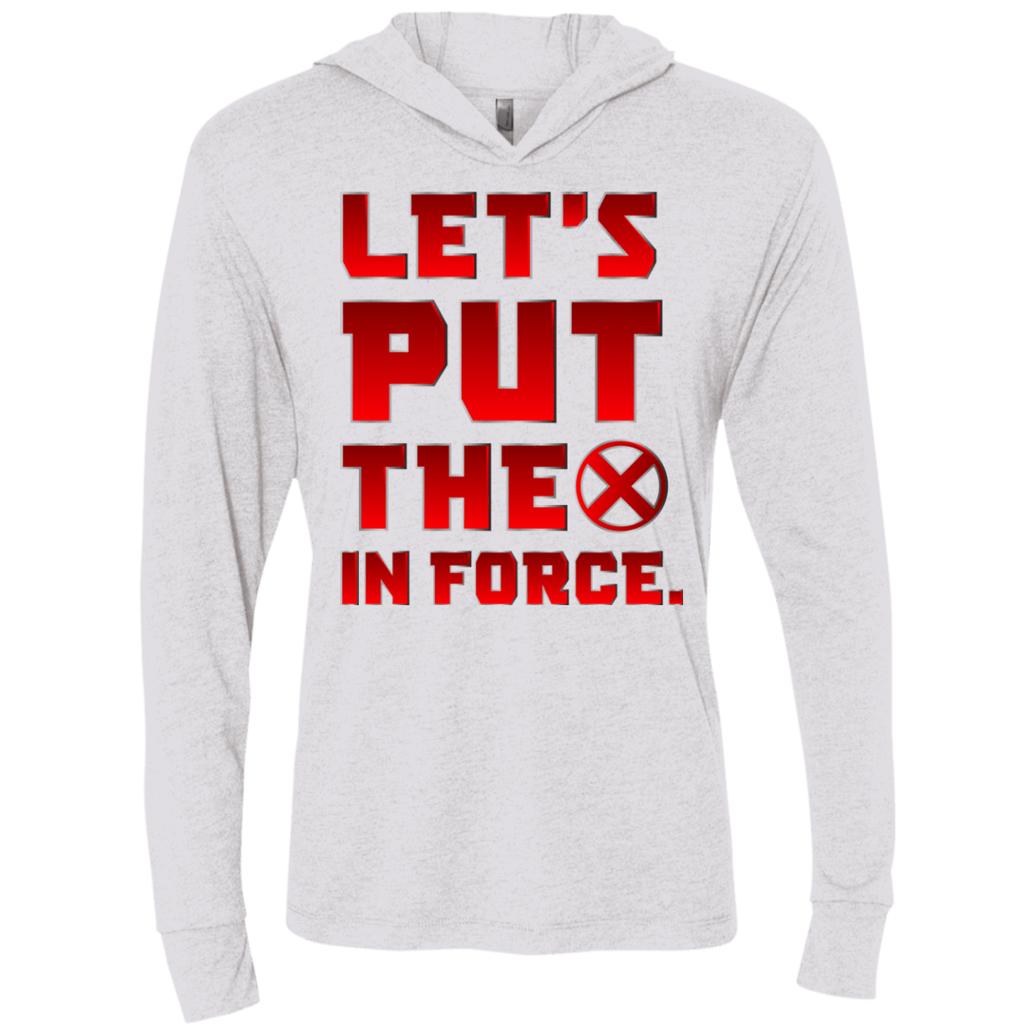 T-Shirts Heather White / X-Small The X In Force Triblend Long Sleeve Hoodie Tee