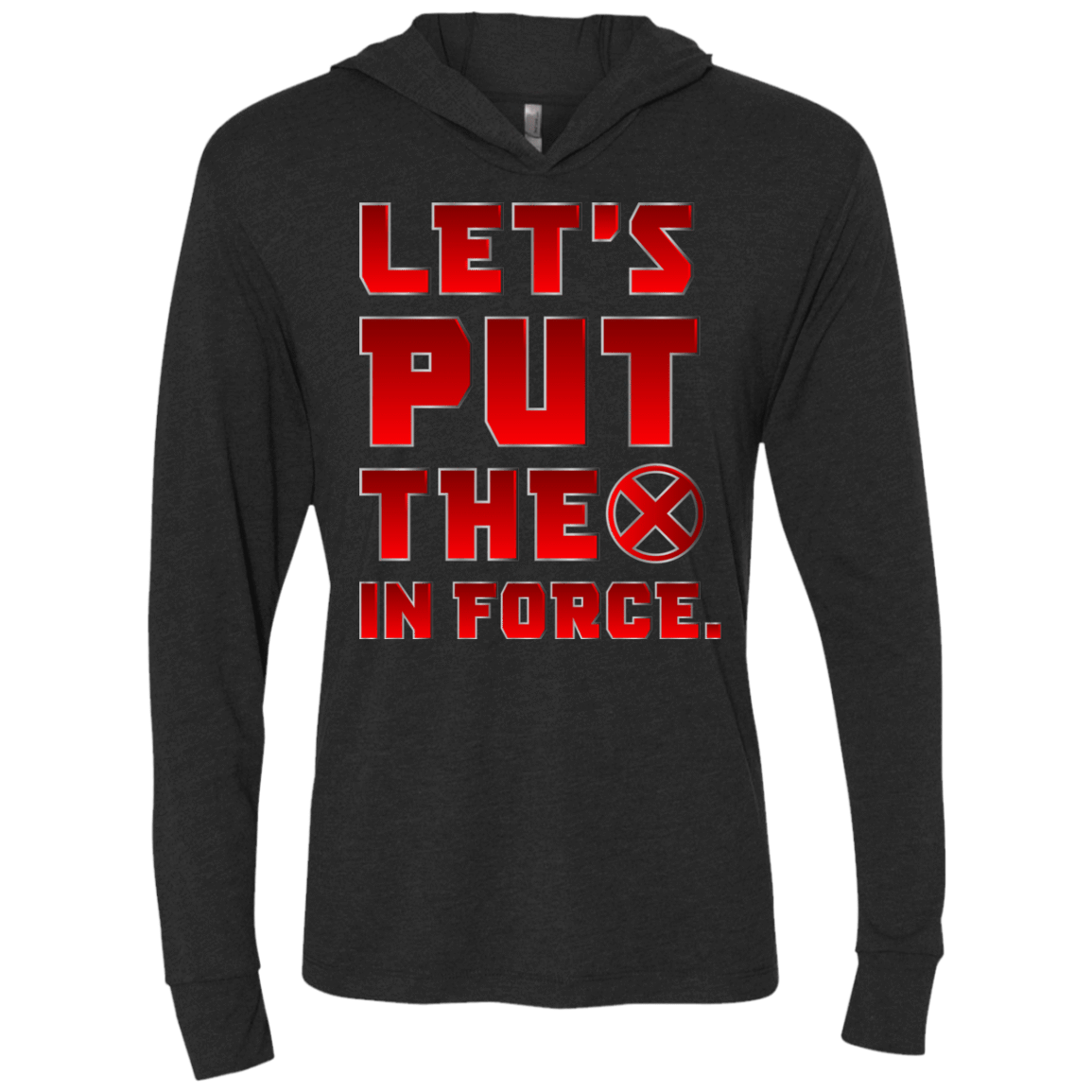 T-Shirts Vintage Black / X-Small The X In Force Triblend Long Sleeve Hoodie Tee