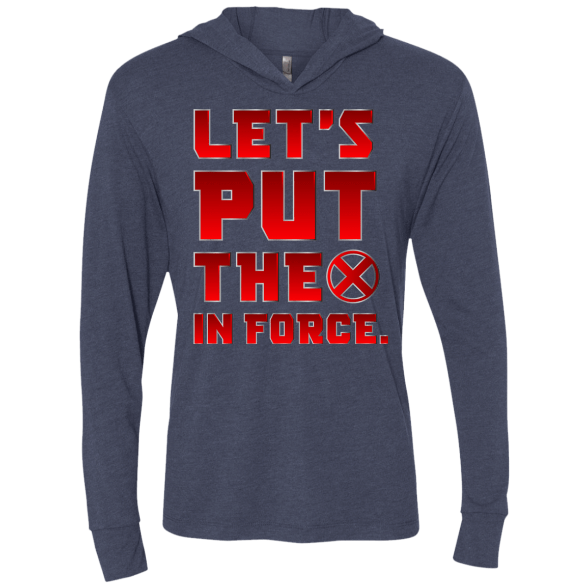 T-Shirts Vintage Navy / X-Small The X In Force Triblend Long Sleeve Hoodie Tee