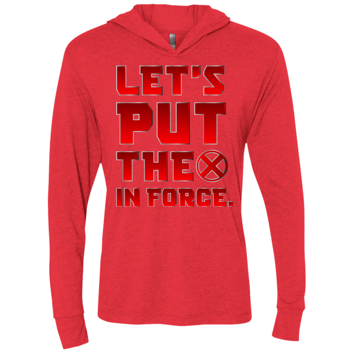 T-Shirts Vintage Red / X-Small The X In Force Triblend Long Sleeve Hoodie Tee