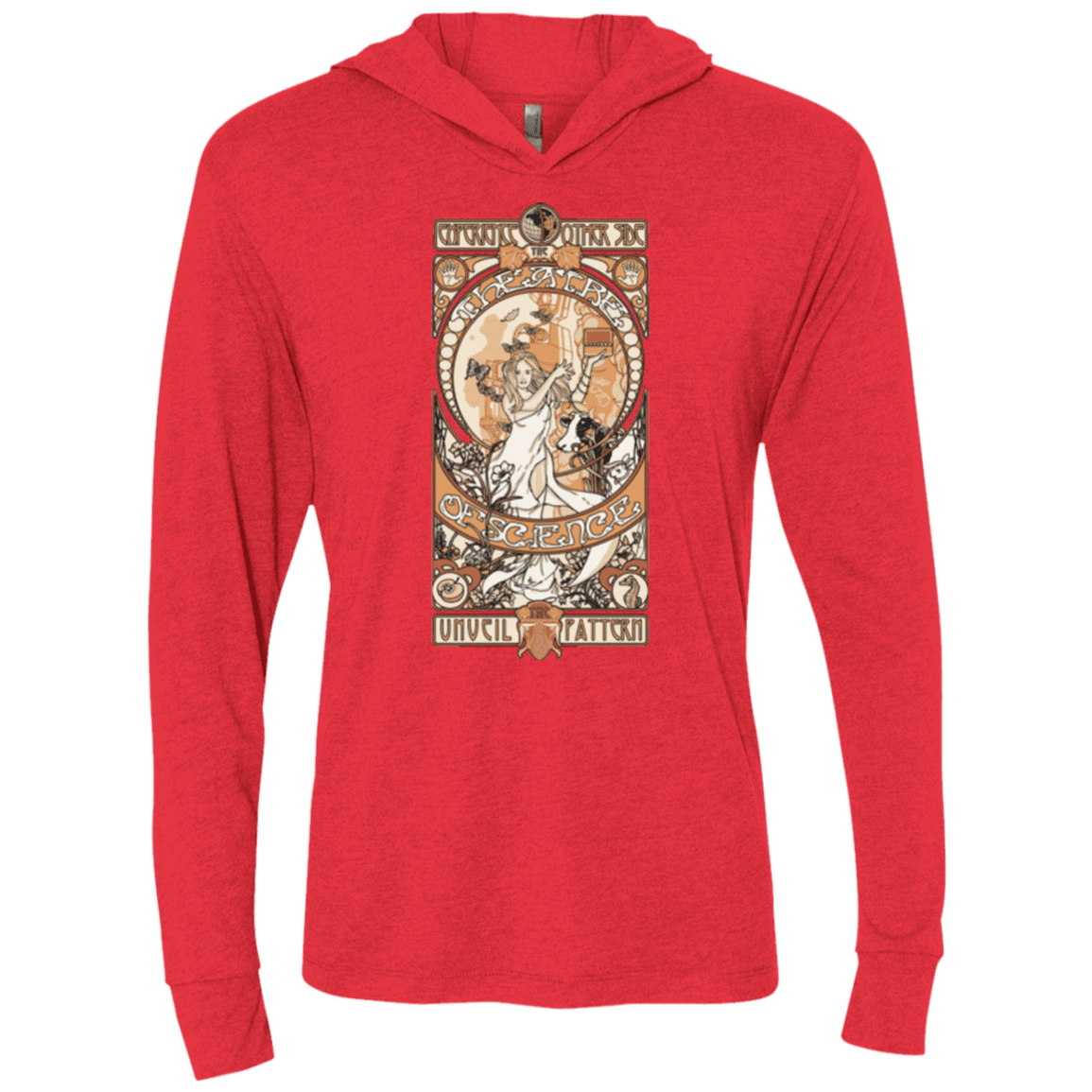 T-Shirts Vintage Red / X-Small Theatre of science Triblend Long Sleeve Hoodie Tee