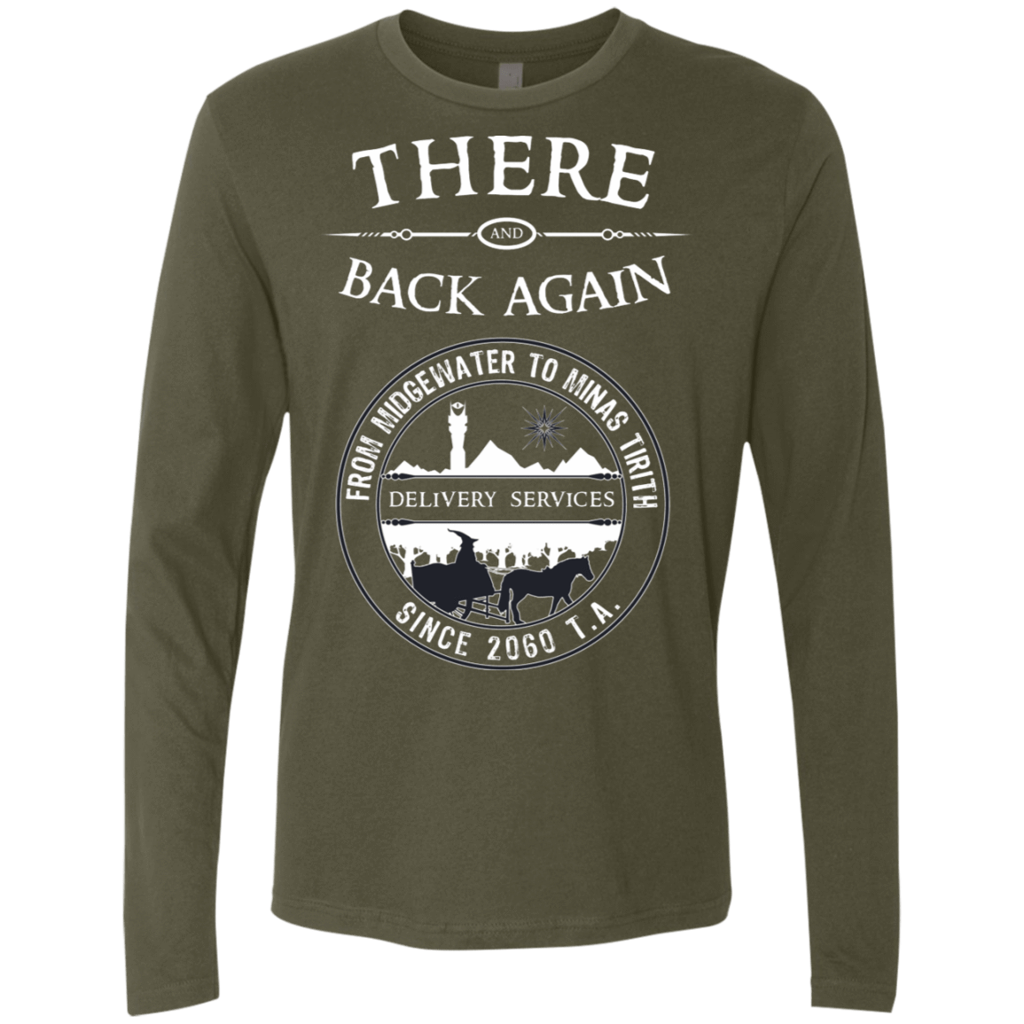 T-Shirts Military Green / S There and Back Again Men's Premium Long Sleeve