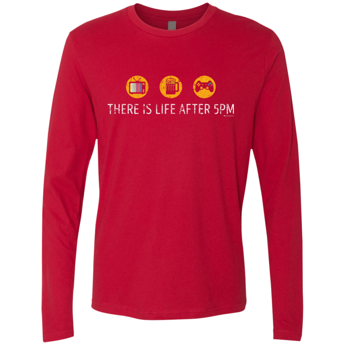 T-Shirts Red / Small There Is Life After 5PM Men's Premium Long Sleeve