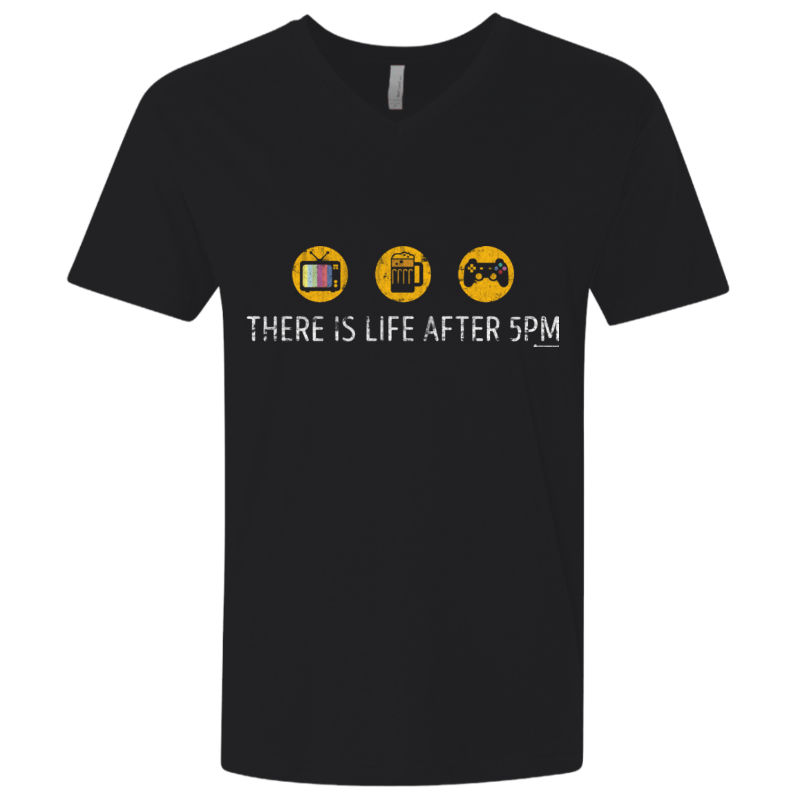 T-Shirts Black / X-Small There Is Life After 5PM Men's Premium V-Neck