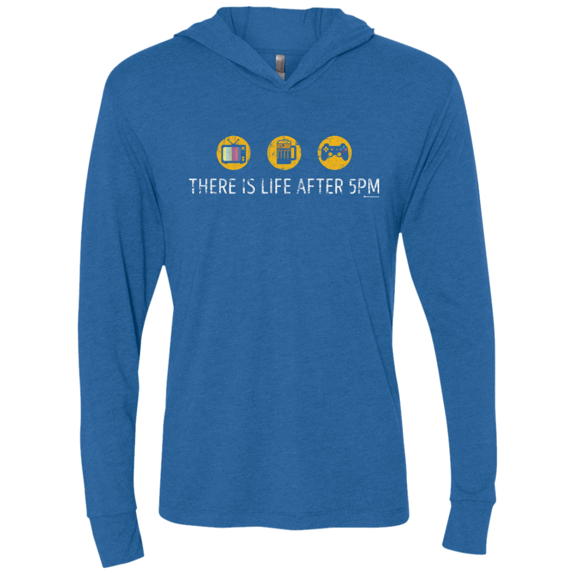 T-Shirts Vintage Royal / X-Small There Is Life After 5PM Triblend Long Sleeve Hoodie Tee