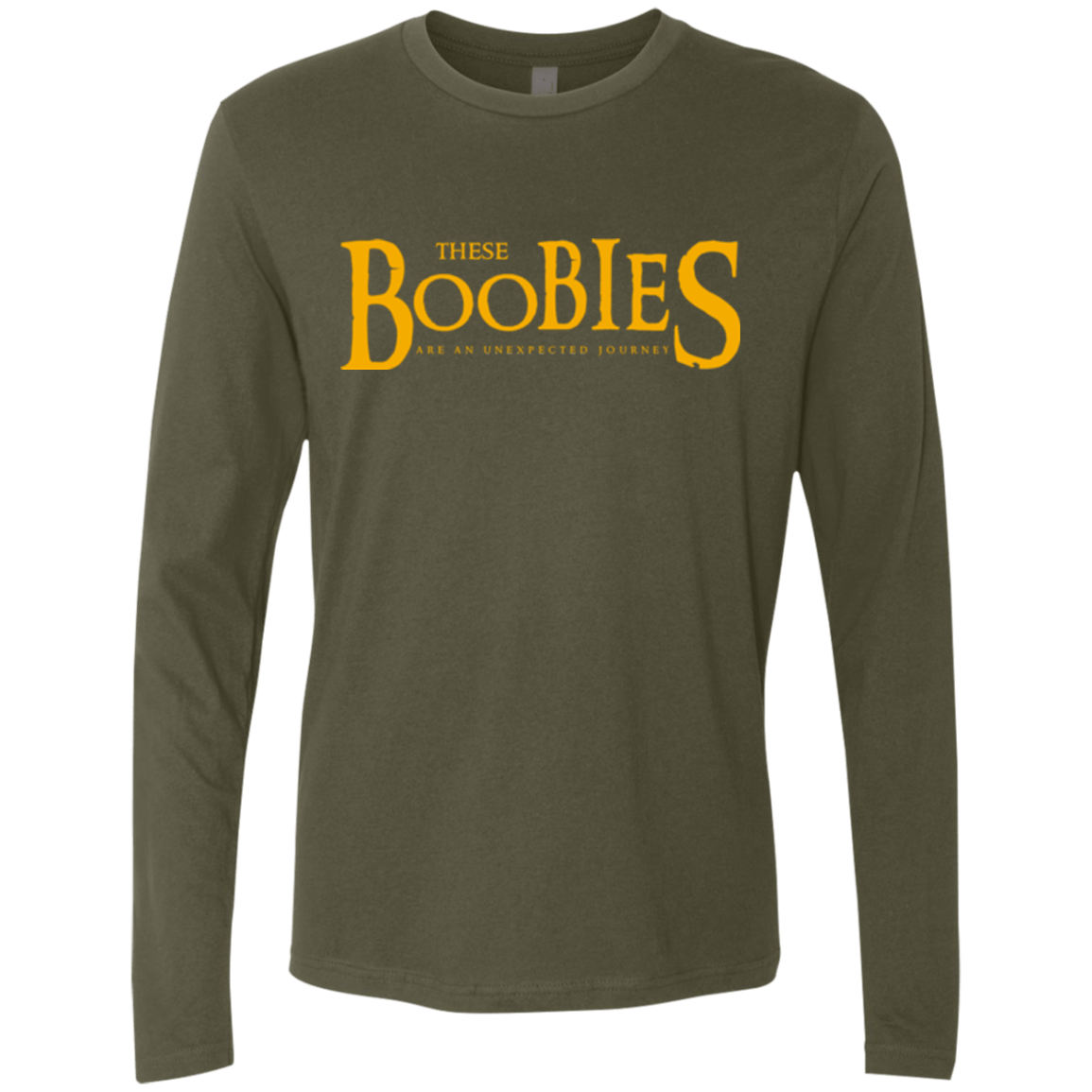 T-Shirts Military Green / Small These boobies Men's Premium Long Sleeve