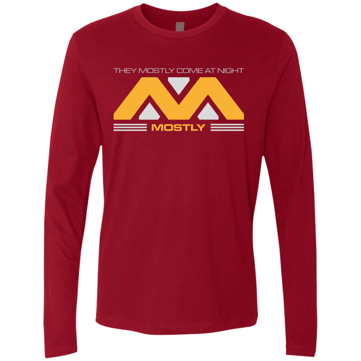 T-Shirts Cardinal / Small They Mostly Come At Night Mostly Men's Premium Long Sleeve