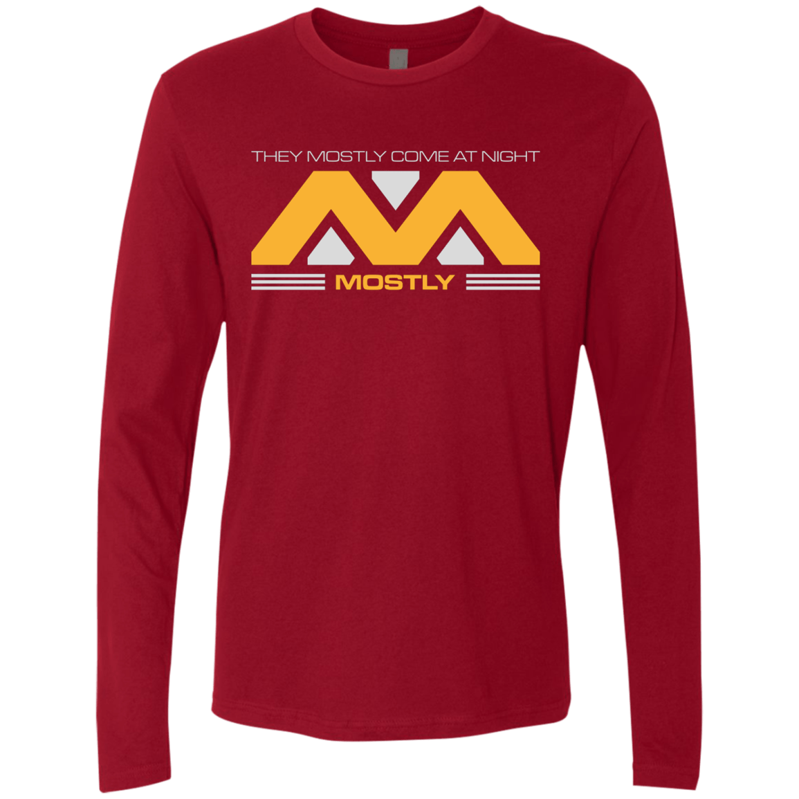 T-Shirts Cardinal / Small They Mostly Come At Night Mostly Men's Premium Long Sleeve