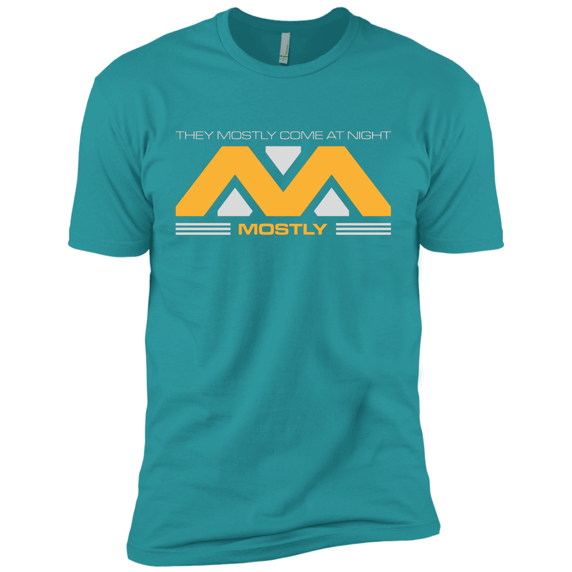 T-Shirts Tahiti Blue / X-Small They Mostly Come At Night Mostly Men's Premium T-Shirt