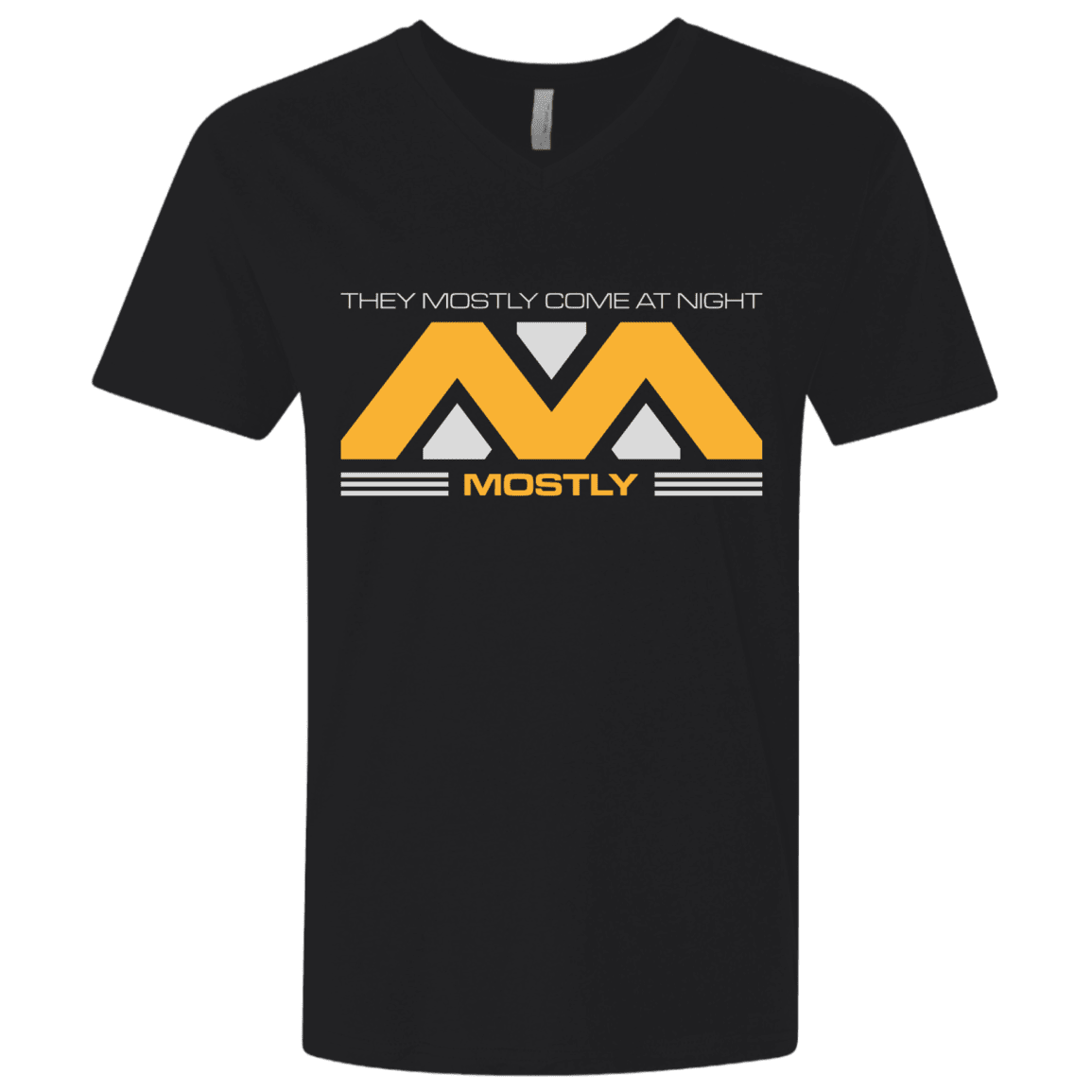 T-Shirts Black / X-Small They Mostly Come At Night Mostly Men's Premium V-Neck