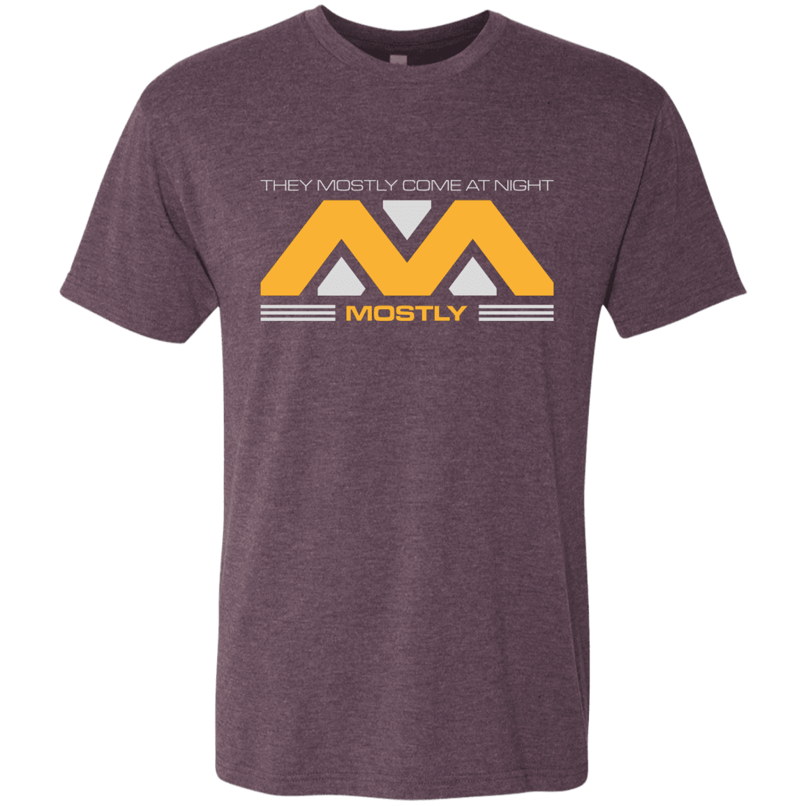 T-Shirts Vintage Purple / Small They Mostly Come At Night Mostly Men's Triblend T-Shirt