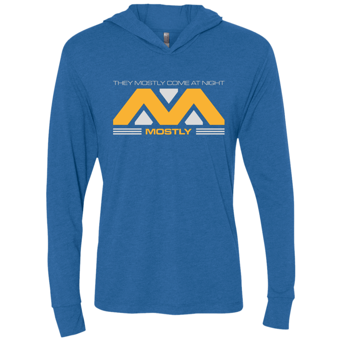 T-Shirts Vintage Royal / X-Small They Mostly Come At Night Mostly Triblend Long Sleeve Hoodie Tee