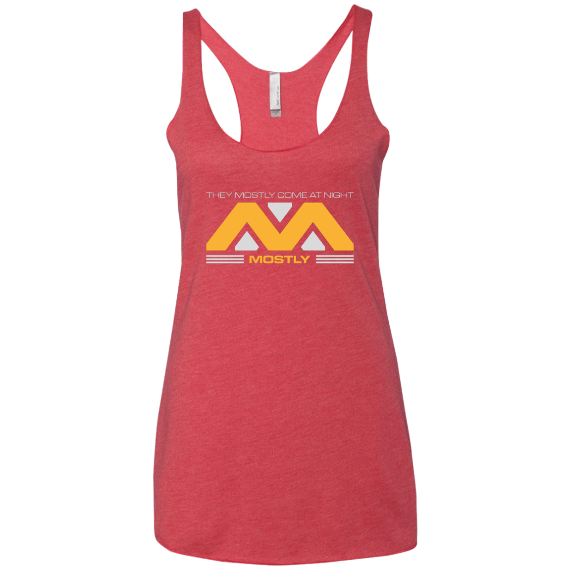 T-Shirts Vintage Red / X-Small They Mostly Come At Night Mostly Women's Triblend Racerback Tank