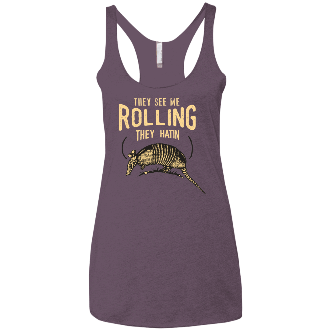 T-Shirts Vintage Purple / X-Small They See Me Rollin Women's Triblend Racerback Tank