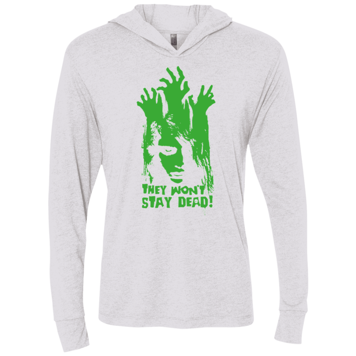 T-Shirts Heather White / X-Small They Wont Stay Dead Triblend Long Sleeve Hoodie Tee