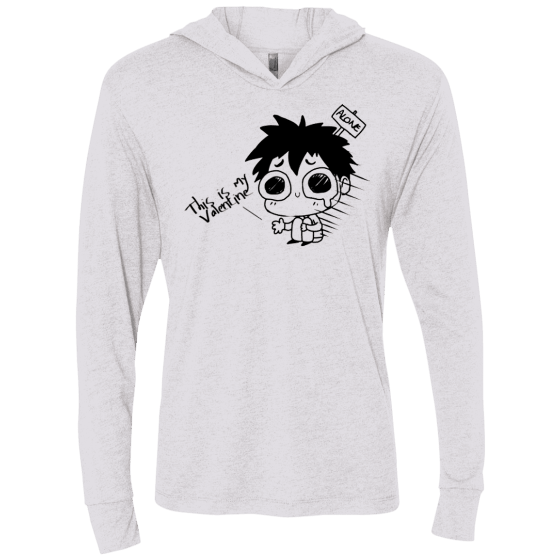 T-Shirts Heather White / X-Small This is my Valentine Triblend Long Sleeve Hoodie Tee