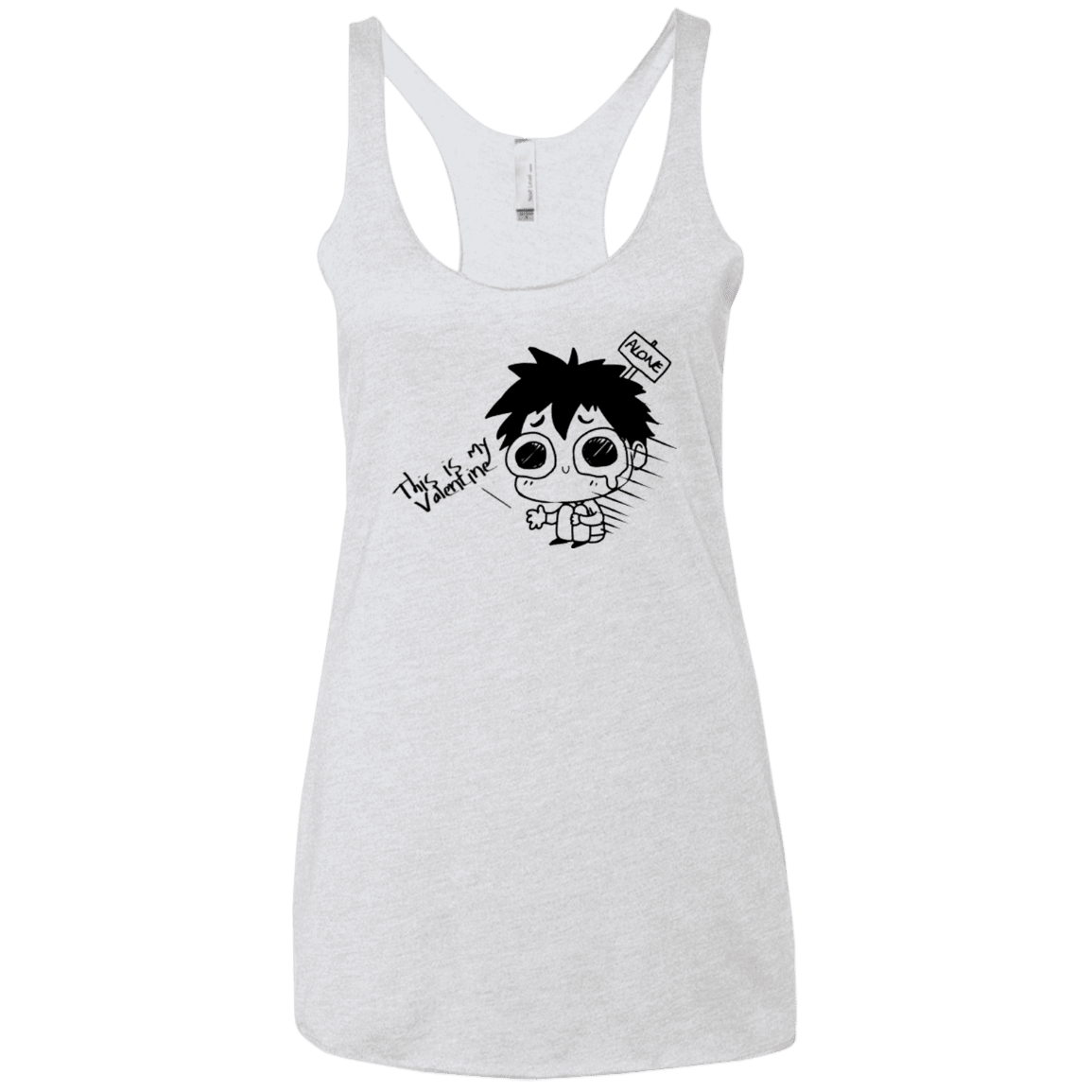 T-Shirts Heather White / X-Small This is my Valentine Women's Triblend Racerback Tank