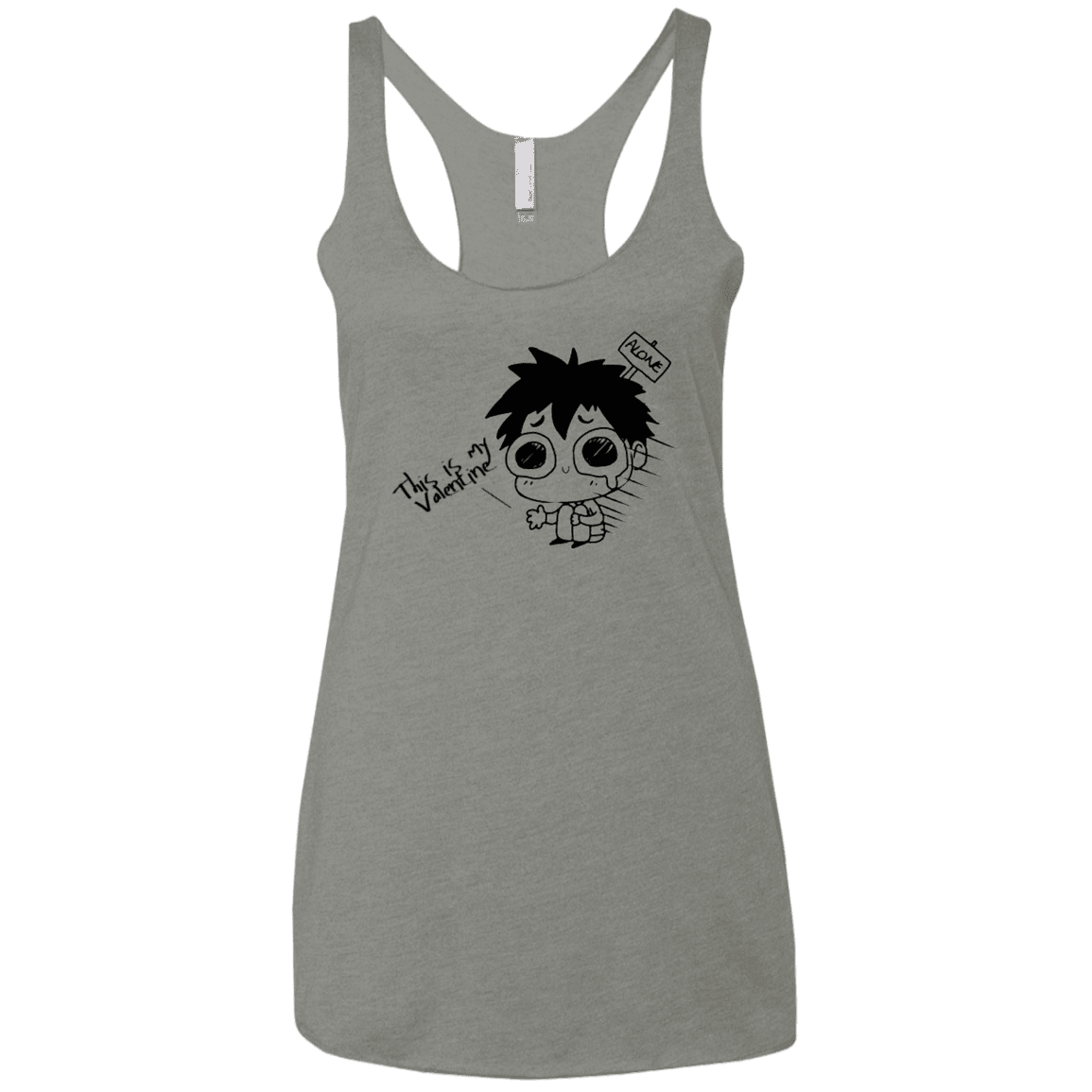 T-Shirts Venetian Grey / X-Small This is my Valentine Women's Triblend Racerback Tank