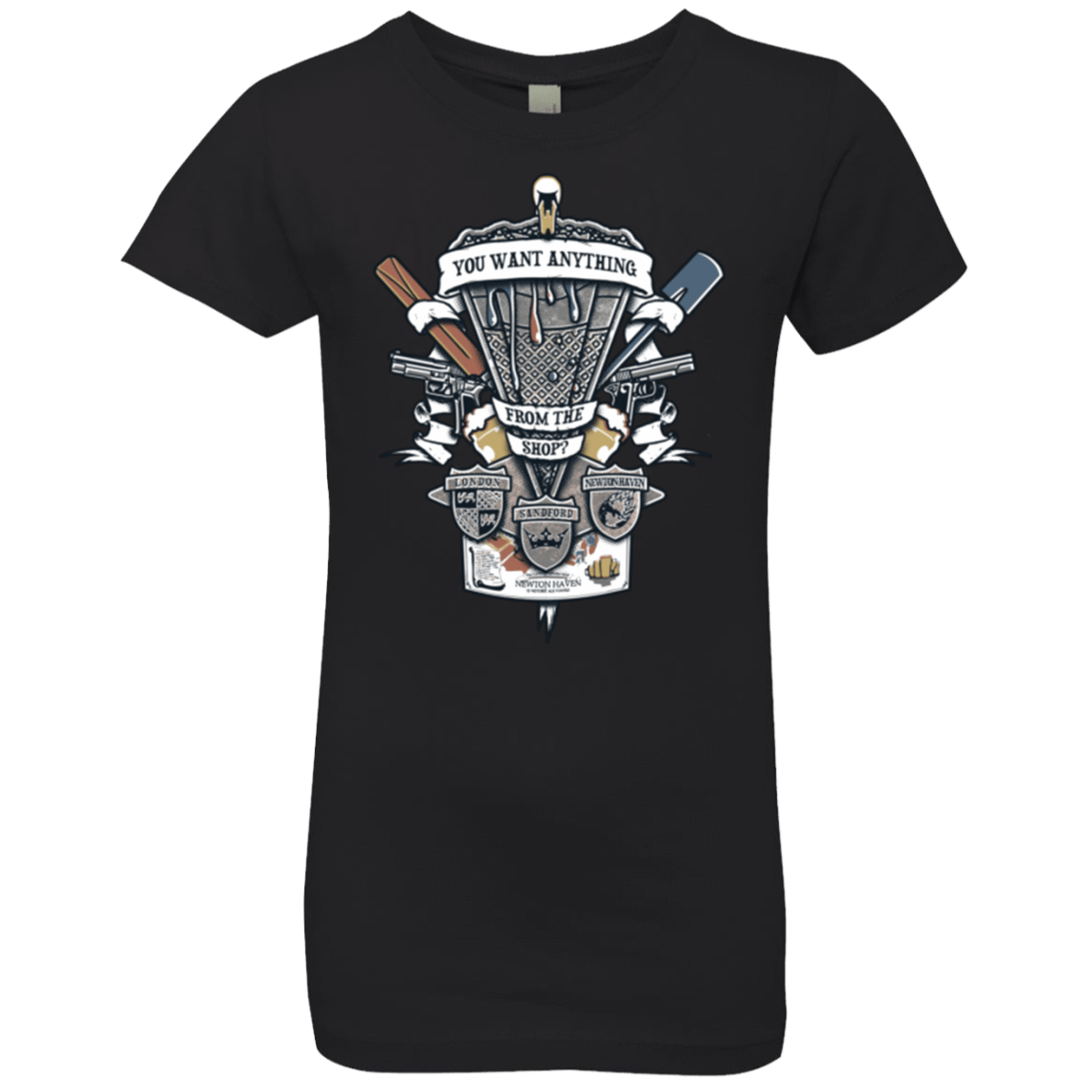 T-Shirts Black / YXS Three Cornetto's Crest Girls Premium T-Shirt